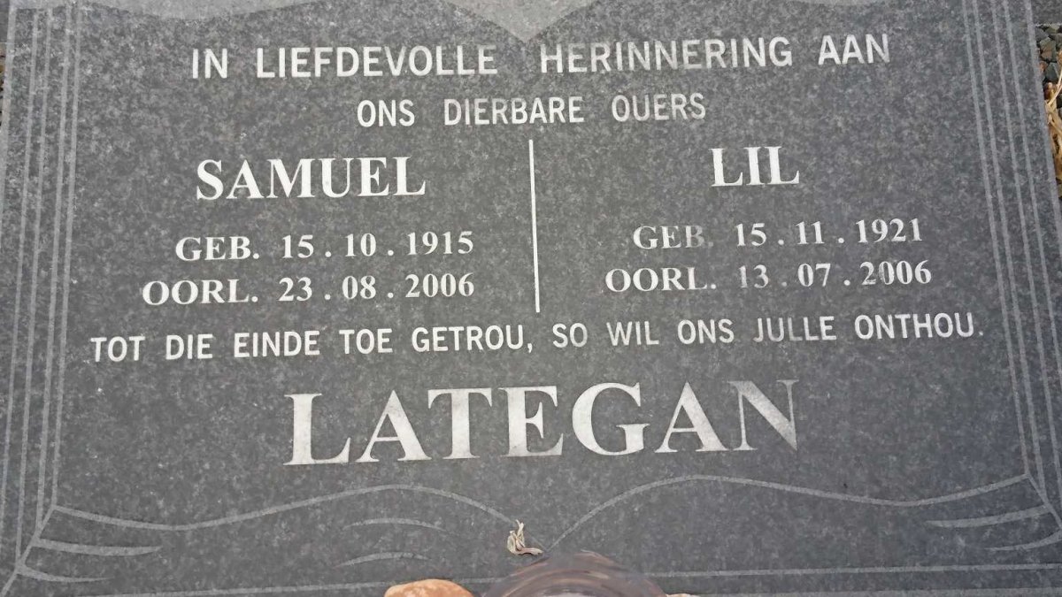 LATEGAN Samuel 1915-2006 &amp; Lil 1921-2006