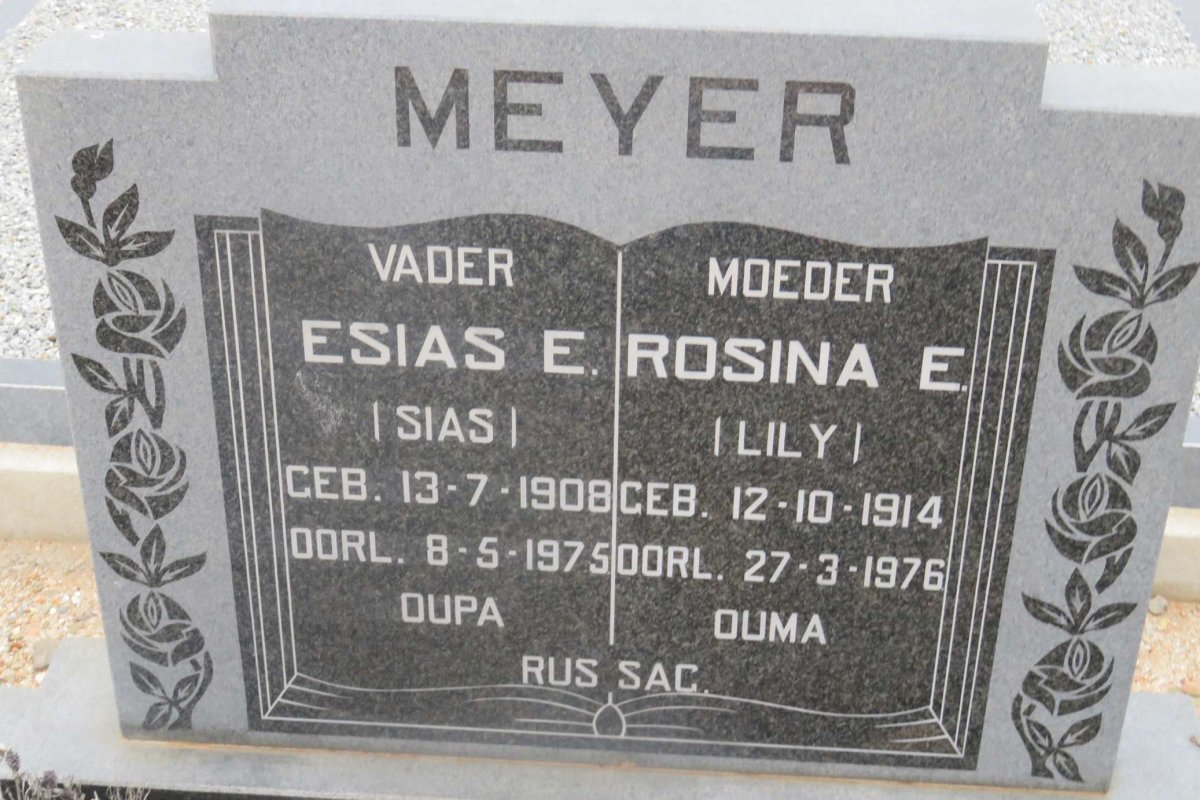MEYER Esias E. 1908-1975 &amp; Rosina E. 1914-1976