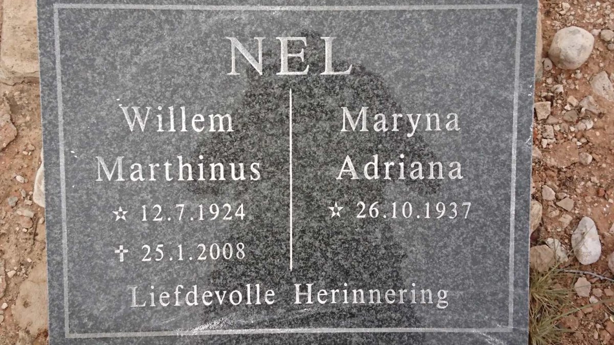 NEL Willem Marthinus 1924-2008 &amp; Maryna Adriana 1937-