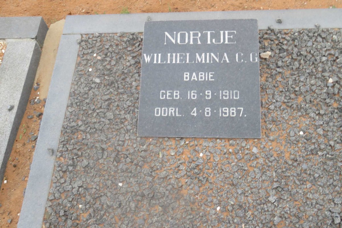 NORTJE Wilhelmina C.G. 1910-1987