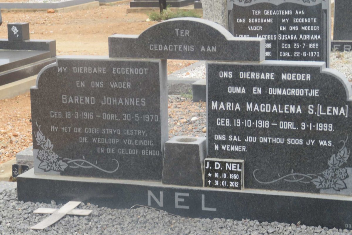 NEL Barend Johannes 1916-1970 &amp; Maria Magdalena S. 1918-1999 :: NEL J.D. 1950-2012
