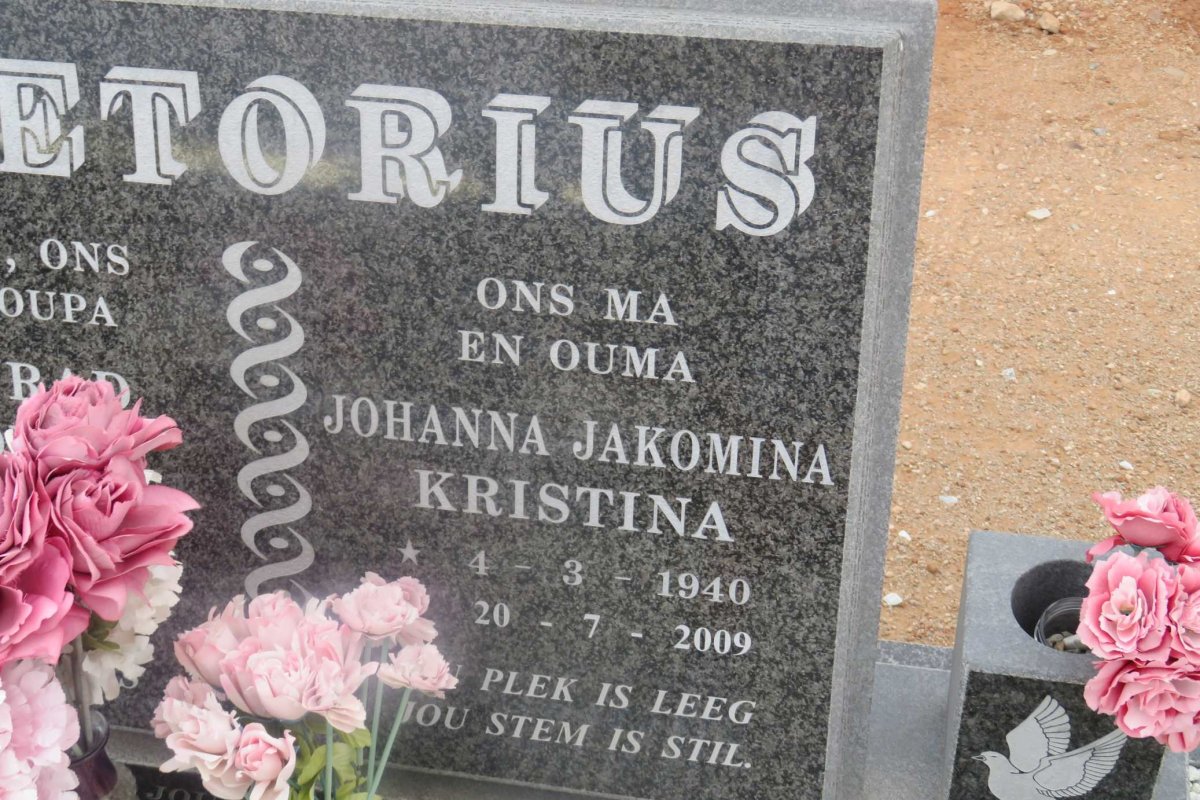 PRETORIUS Coenrad Jacobus 1931-2003 &amp; Johanna Jakomina Kristina 1940-2009