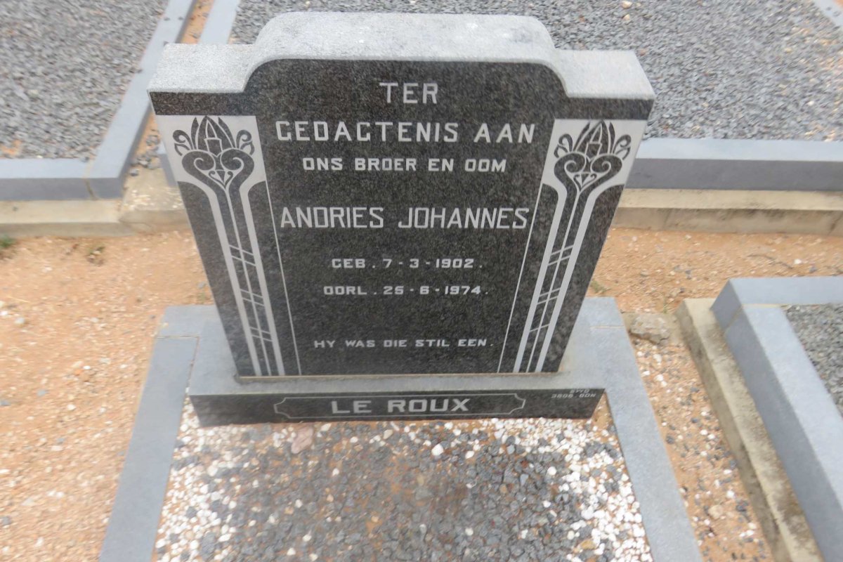ROUX Andries Johannes, le 1902-1974