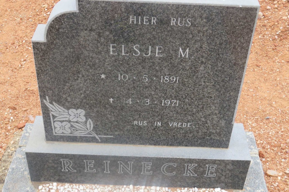 REINECKE Elsje M. 1891-1971
