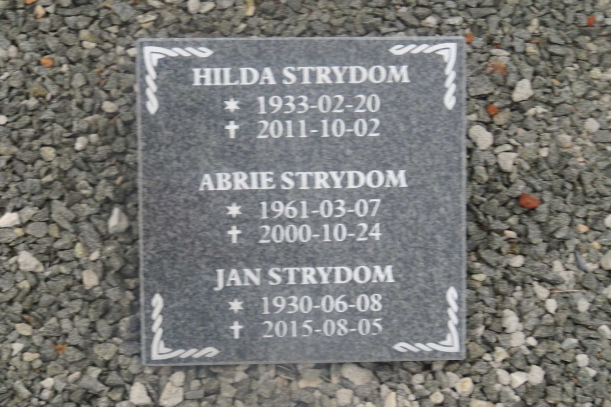 STRYDOM Jan 1930-2015 &amp; Hilda 1933-2011 :: STRYDOM Abrie 1961-2000