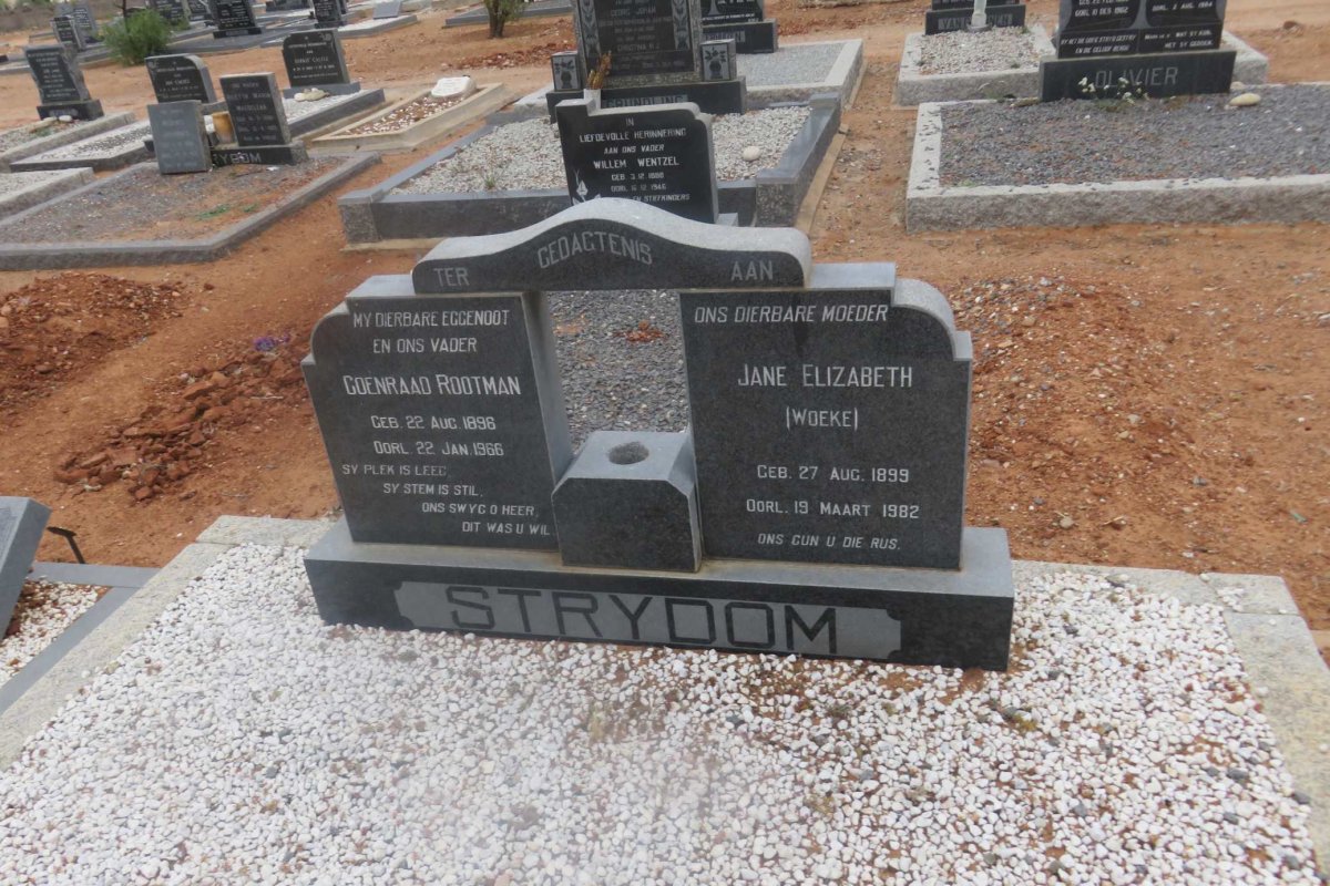 STRYDOM Coenraad Rootman 1896-1966 &amp; Jane Elizabeth WOEKE 1899-1982