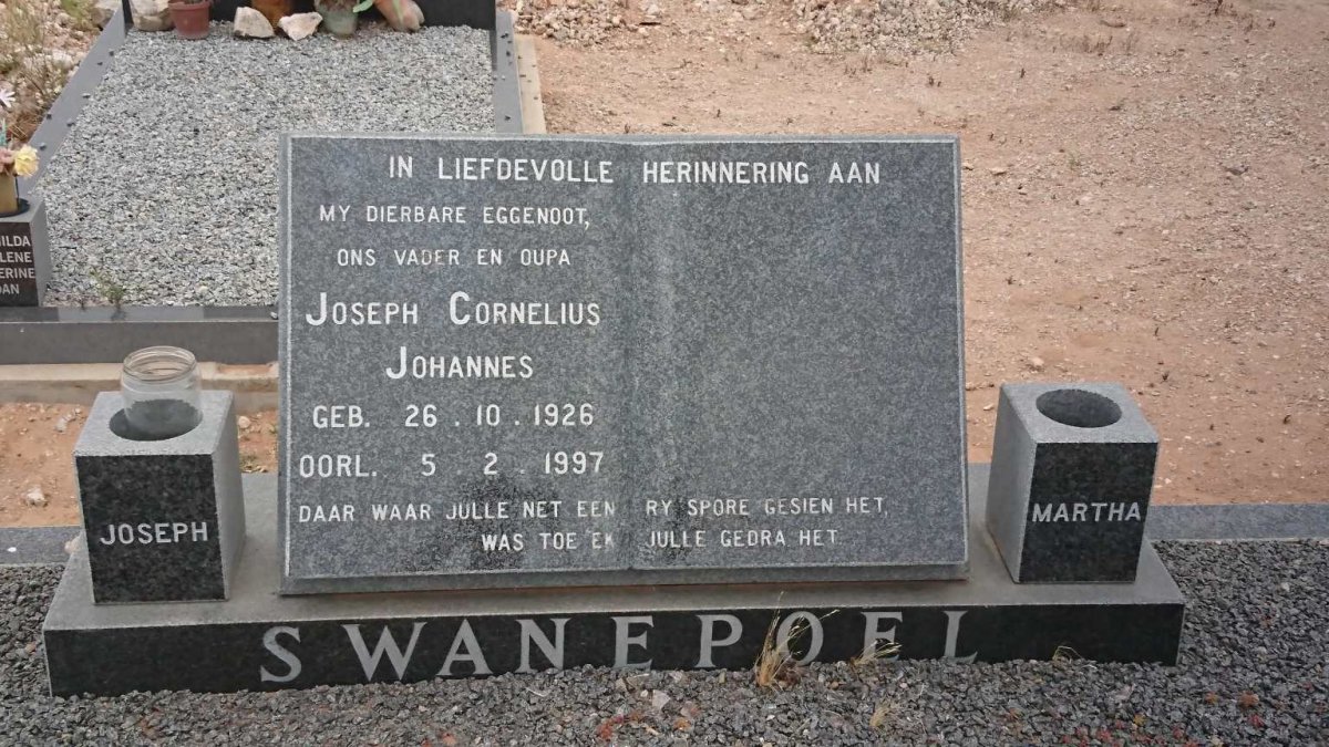 SWANEPOEL Joseph Cornelius Johannes 1926-1997