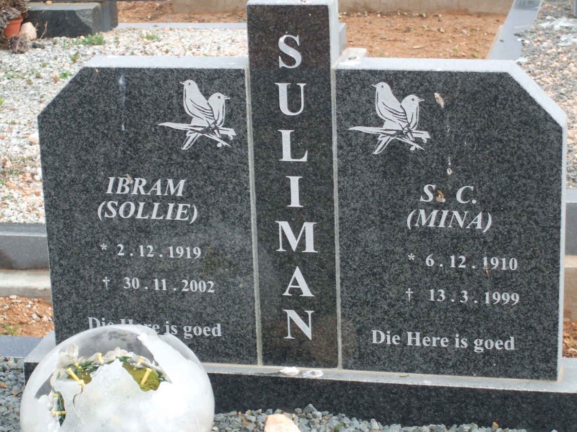 SULIMAN Ibram 1919-2002 &amp; S.C. 1910-1999