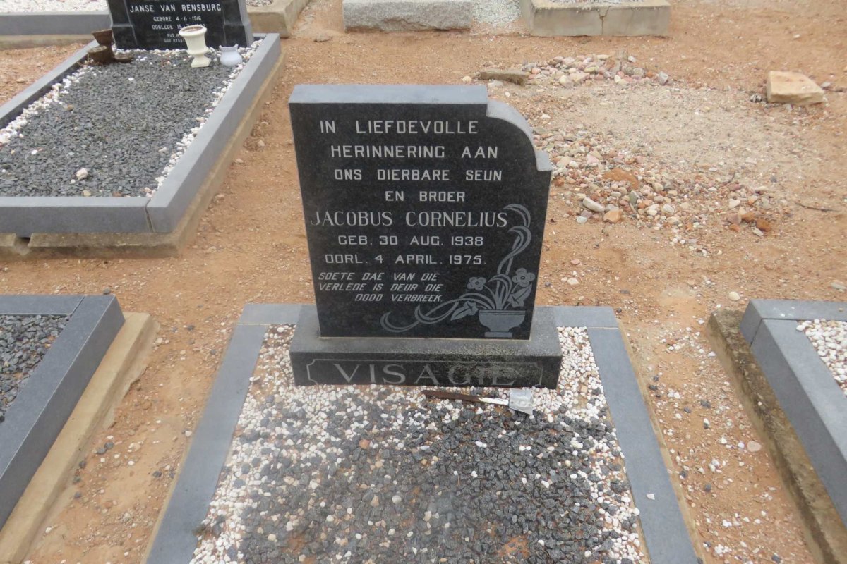 VISAGIE Jacobus Cornelius 1938-1975