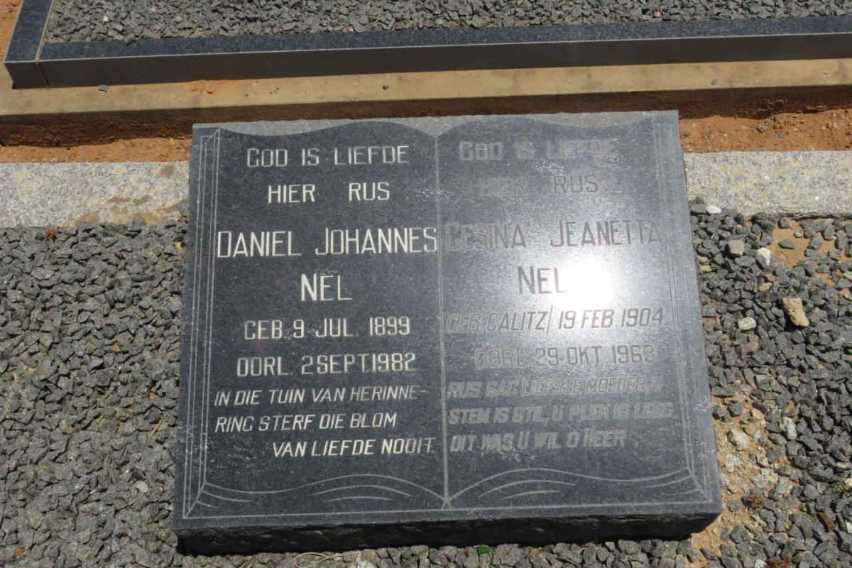 NEL Daniel Johannes 1899-1982 &amp; Gesina Jeanetta CALITZ 1904-1968