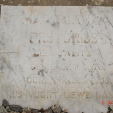PRETORIUS Magdalena M. nee CALITZ 1872-1953