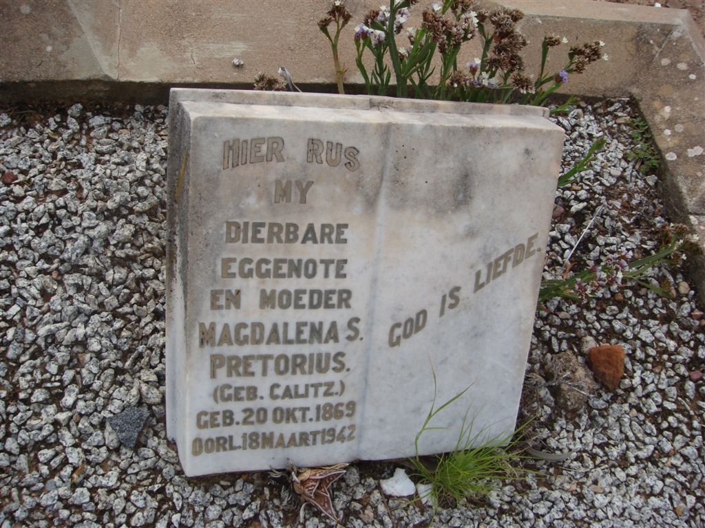 PRETORIUS Magdalena S. née CALITZ 1869-1942