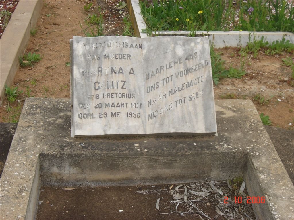CALITZ Maryna A. nee PRETORIUS 1891-1936