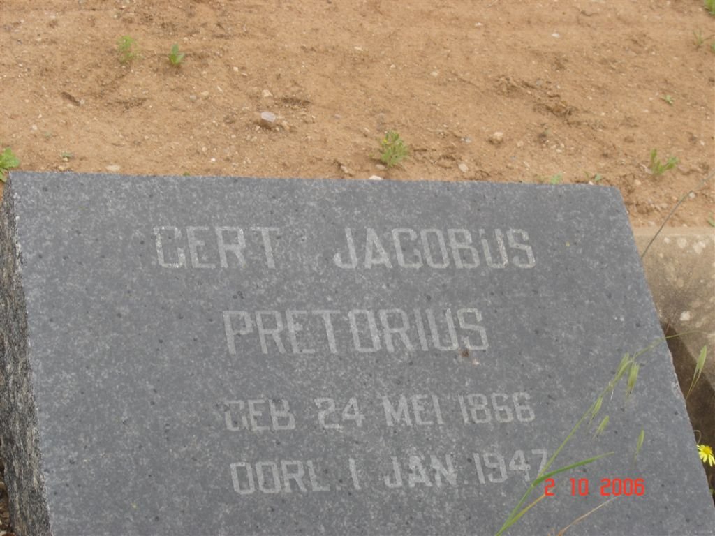 PRETORIUS Gert Jacobus 1866-1947