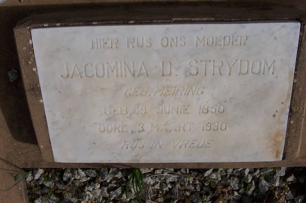 STRYDOM Jacomina D. nee MEIRING 1850-1930