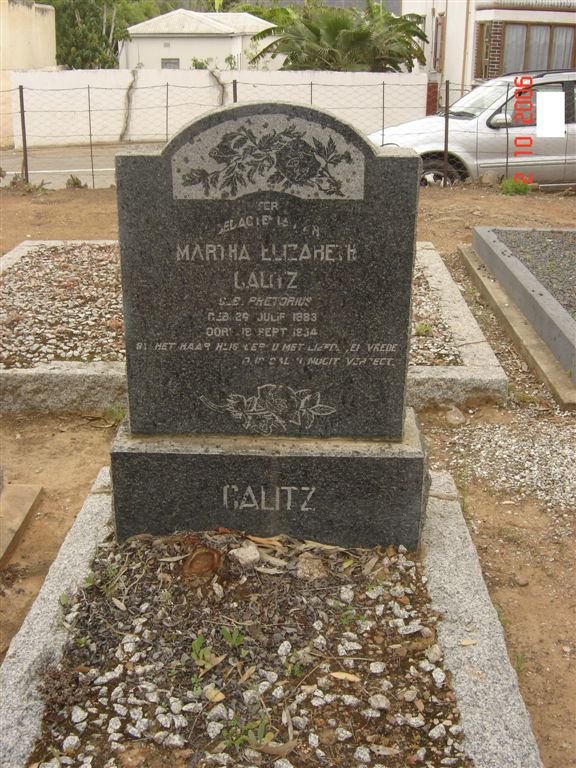 CALITZ Martha Elizabeth nee PRETORIUS 1883-1954