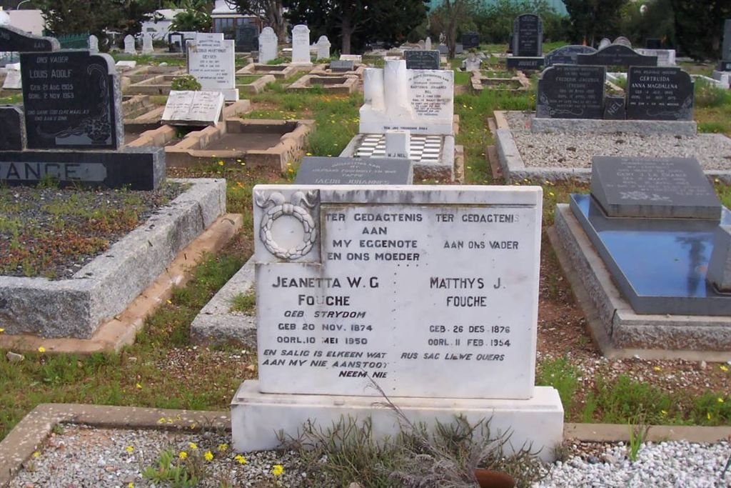 FOUCHE Matthys J. 1876-1954 &amp; Jeanetta W.G. STRYDOM 1874-1950