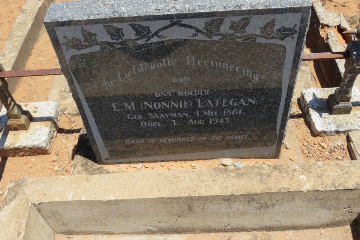 LATEGAN E.M. nee SAAYMAN 1861-1943