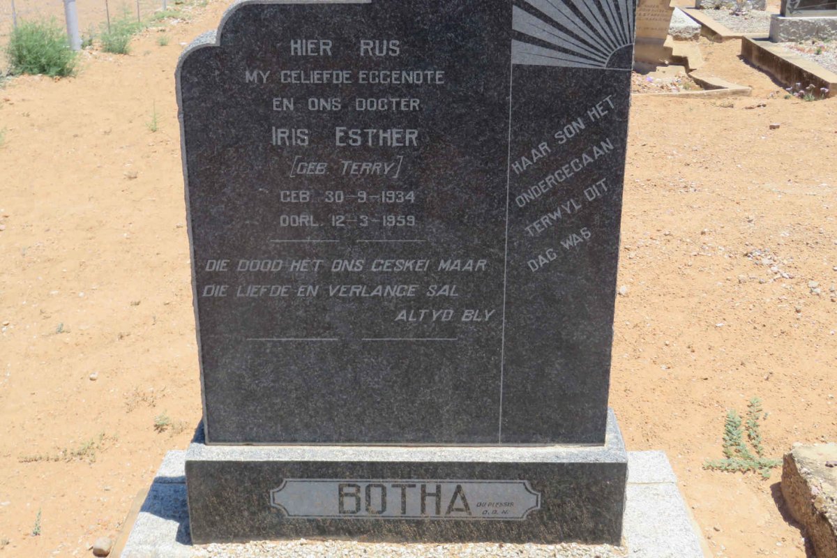 BOTHA Iris Esther nee TERRY 1934-1959