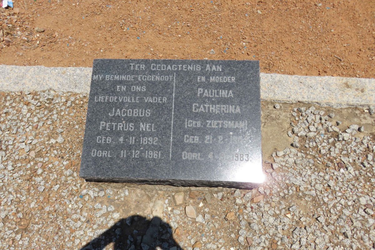 NEL Jacobus Petrus 1892-1961 &amp; Paulina Catherina ZIETSMAN 1904-1983