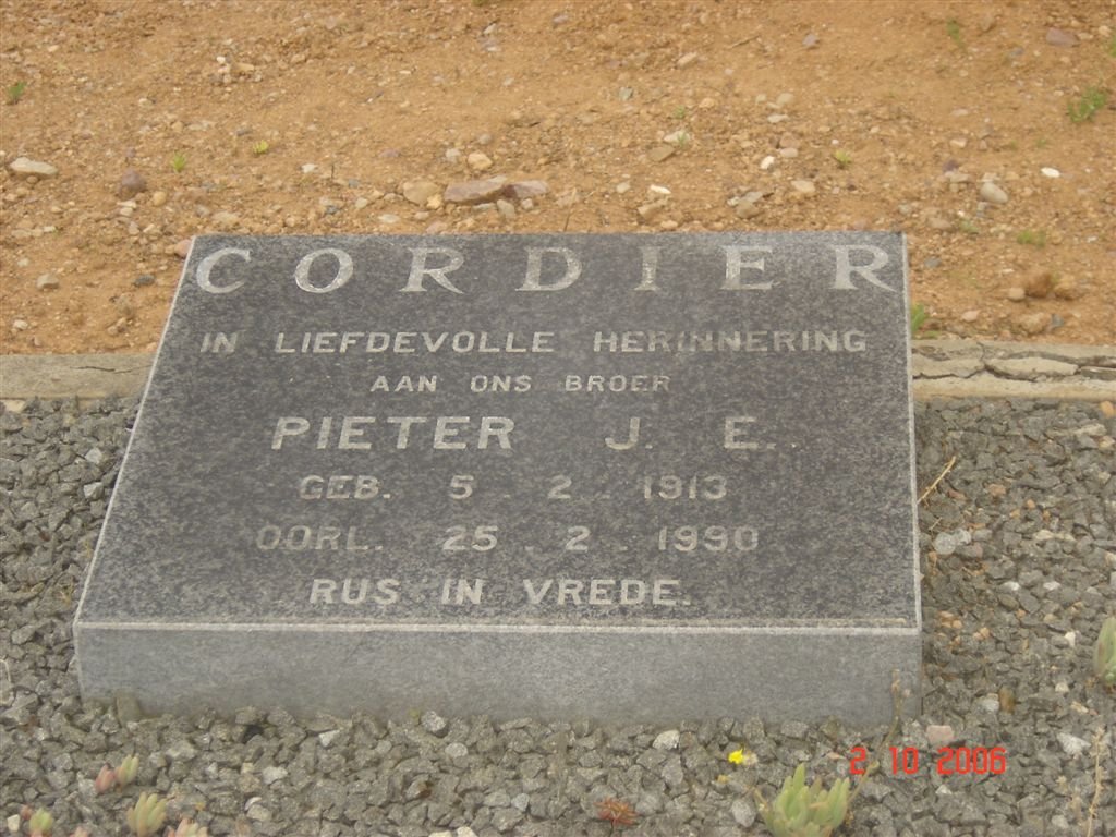 CORDIER Pieter J. E. 1913-1990