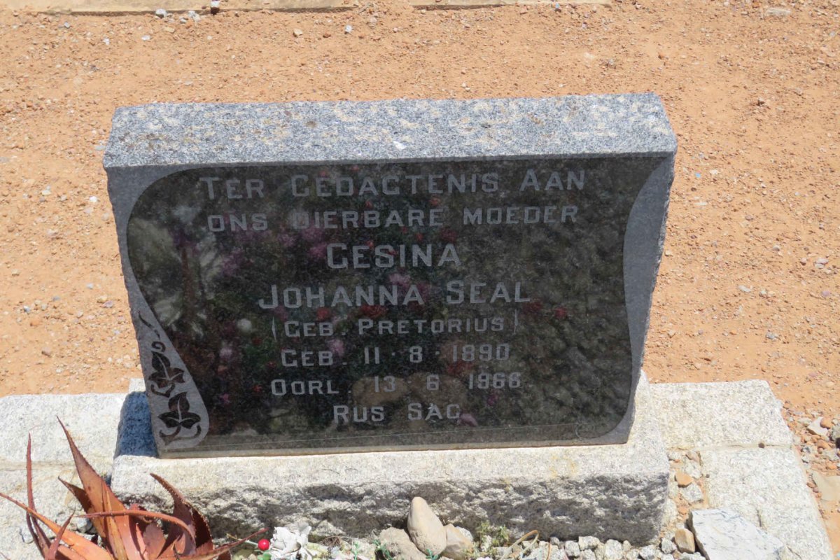 SEAL Gesina Johanna nee PRETORIUS 1890-1966