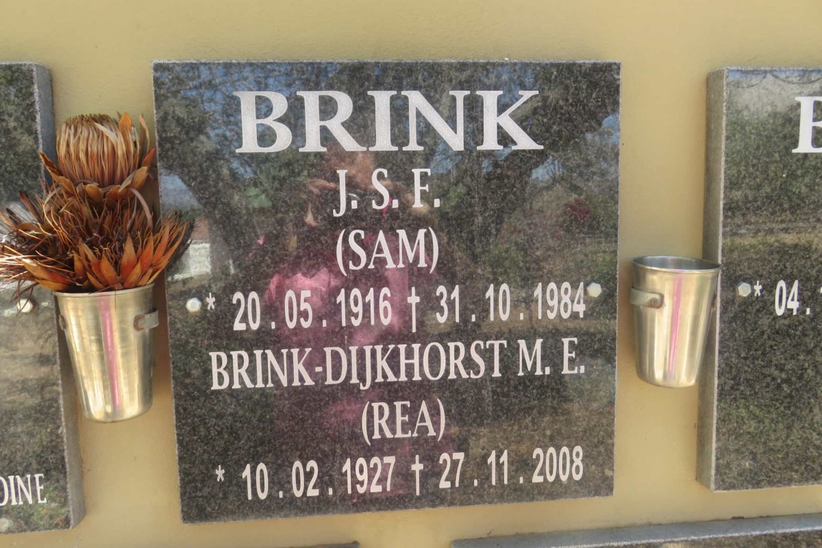 BRINK J.S.F. 1916-1984 &amp; M.E. DIJKHORST 1927-2008