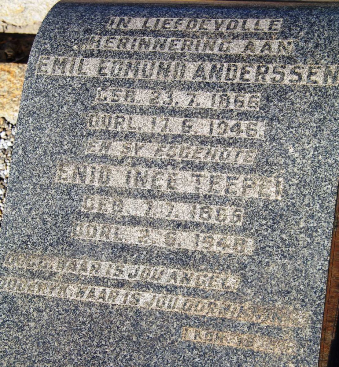ANDERSSEN Emil Edmund 1866-1945 &amp; Enid TEEPE 1865-194?
