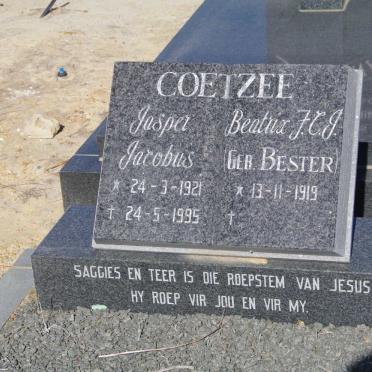 COETZEE Jasper Jacobus 1921-1995 &amp; Beatrix F.C.J. BESTER 1919-