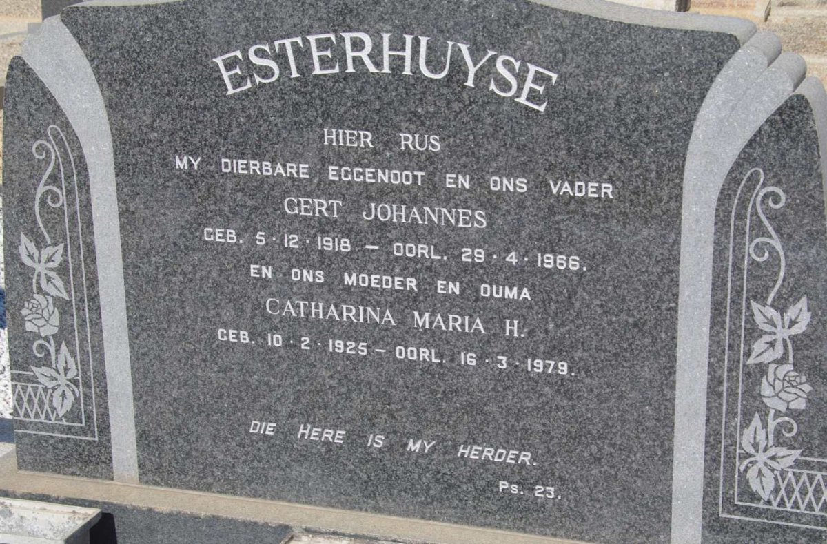 ESTERHUYSE Gert Johannes 1918-1966 &amp; Catharina Maria H. 1925-1979
