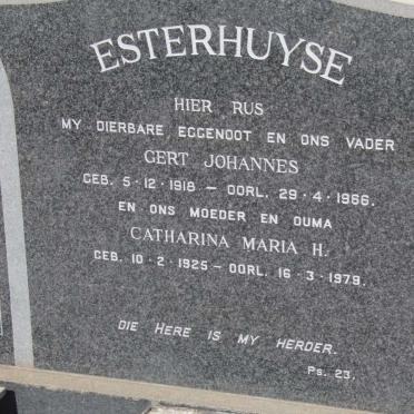 ESTERHUYSE Gert Johannes 1918-1966 &amp; Catharina Maria H. 1925-1979