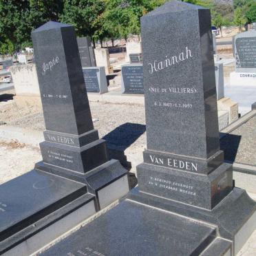 EEDEN Anthea, van 1932-1957 :: EEDEN Hannah, van nee de VILLIERS 1903-1957 :: EEDEN Japie, van 1902-1987