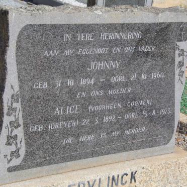 FRYLINK Johnny 1894-1960 &amp; Alice voorheen COOMER nee DREYER 1892-1973