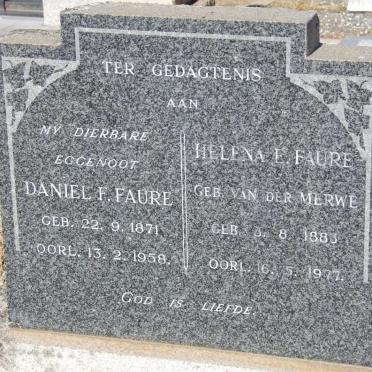 FAURE Daniel 1871-1958 &amp; Helena E. Van der MERWE 1883-1977
