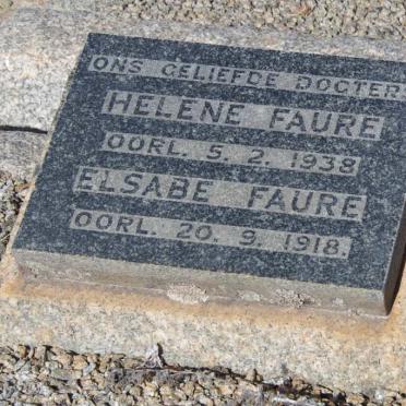 FAURE Elsabe 1918 :: FAURE Helene -1938