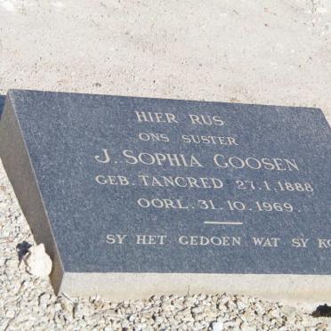 GOOSEN J. Sophia nee TANCRED 1888-1969
