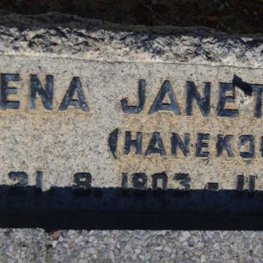 HUGO Helena Janetta nee HANEKOM 1903-1941