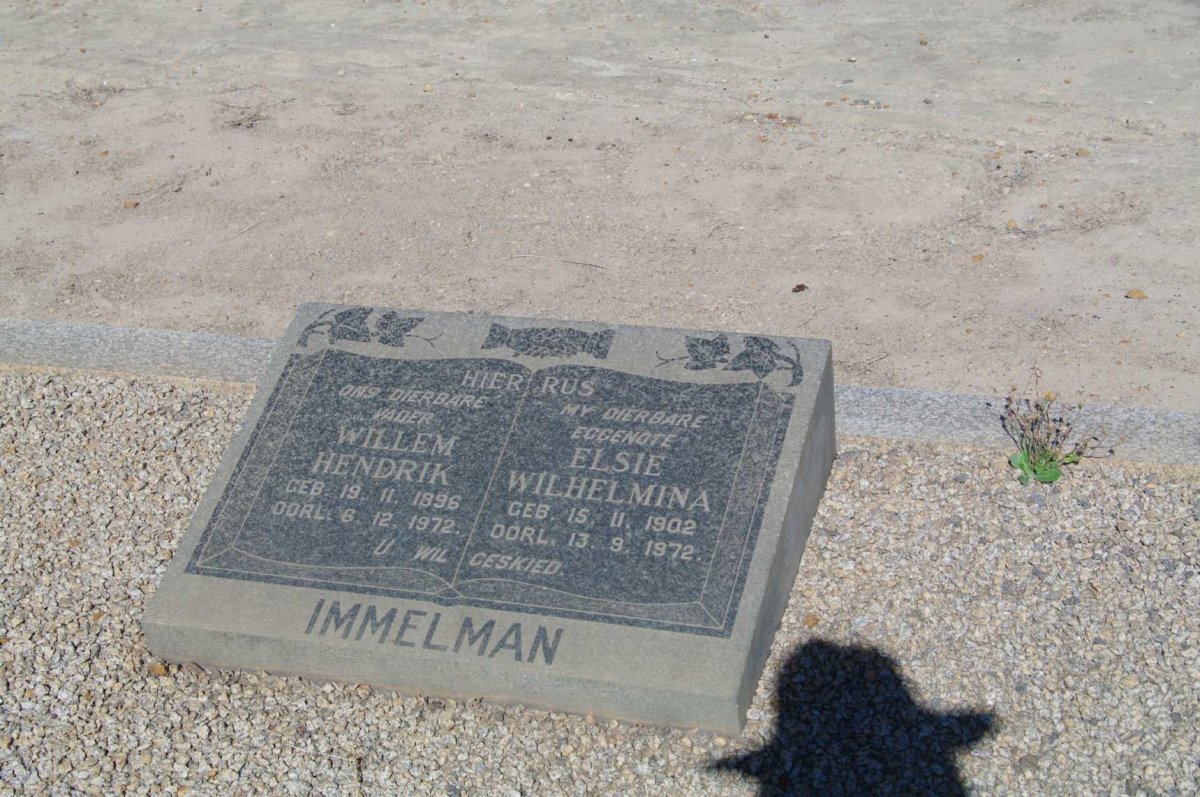 IMMELMAN Willem Hendrik 1896-1972 &amp; Elsie Wilhelmina 1902-1972