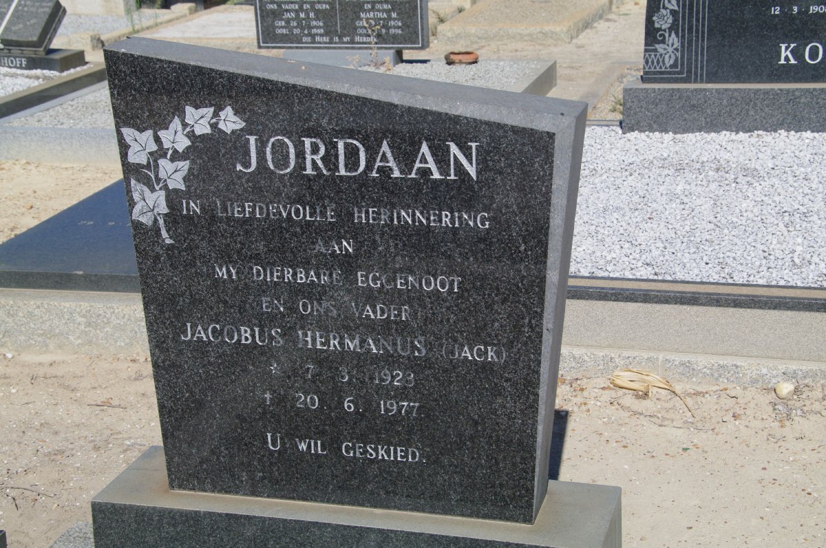 JORDAAN Jacobus Hermanus 1923-1977