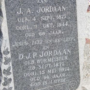 JORDAAN J.A. 1877-1944 &amp; D.J.P. BURMEISTER 1877-1974