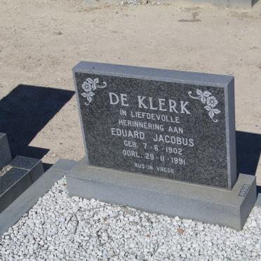 KLERK Eduard Jacobus, de 1902-1991