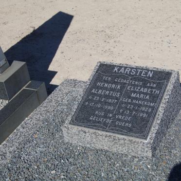 KARSTEN Hendrik Albertus 1927-1990 &amp; Elizabeth Maria 1929-1991