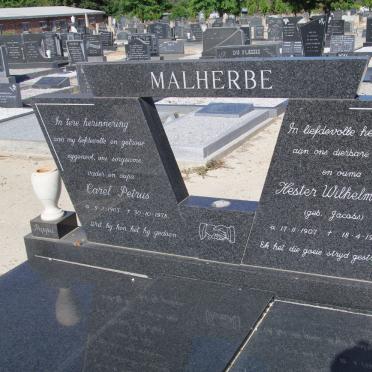 MALHERBE Carel Petrus 1903-1978 &amp; Hester Wilhelmina JACOBS 1907-1986