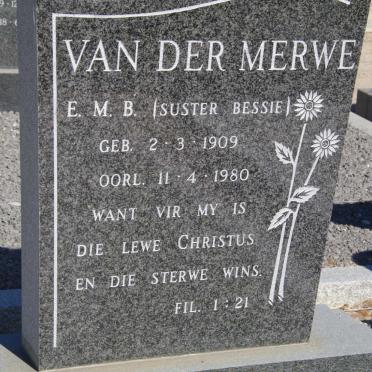 MERWE E.M.B., van der 1909-1980
