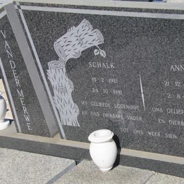 MERWE Schalk. van der 1921-1981 &amp; Anna 1922-1989