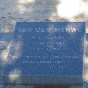MERWE S.J., van der 1896-1996
