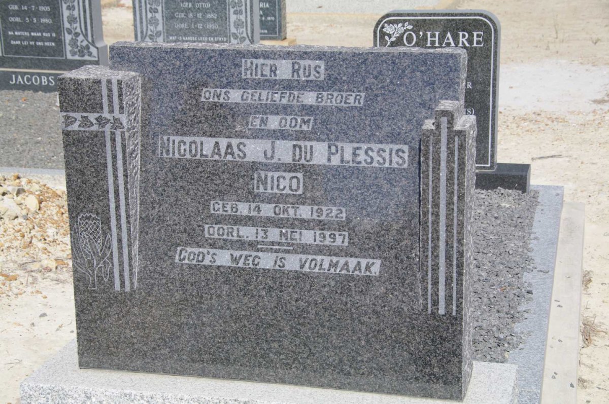 PLESSIS Nicolaas J., du 1922-1997