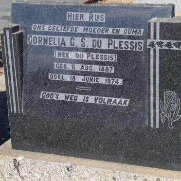 PLESSIS Cornelia G.S., du nee du PLESSIS 1887-1974