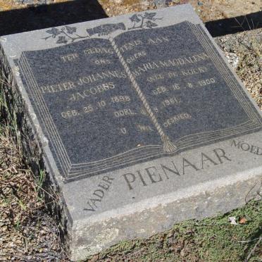 PIENAAR Pieter Johannes Jacobus 1898-1961 &amp; Maria Magdalena de KOCK 1900-1961