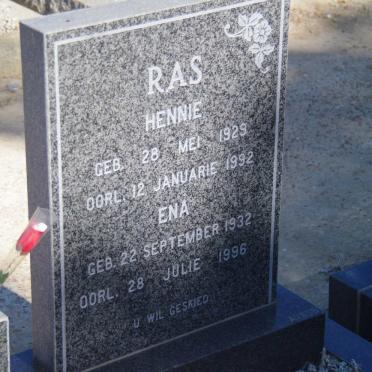 RAS Hennie 1929-1992 &amp; Ena 1932-1996
